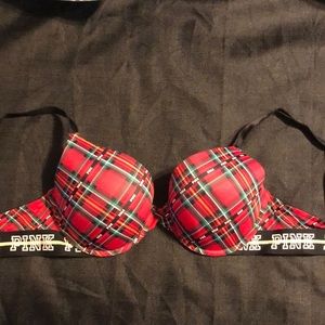 Vs Pink Plaid Bra